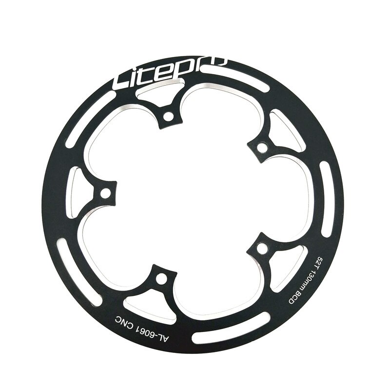 LITEPRO Chain Wheel Guard Plate Alloy 130BCD 52T Single Speed Chainring Sprocket Protection Disc Cover Folding Bike Part: Default Title