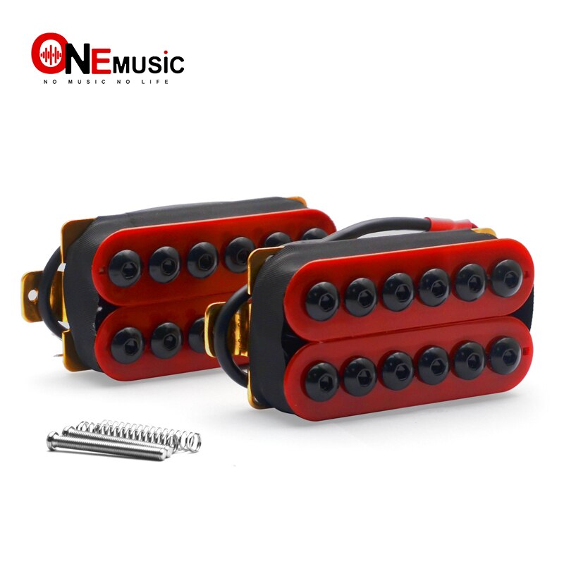 Adjustable Metal Double Coil Electric Guitar Pickups Humbucker Punk Red