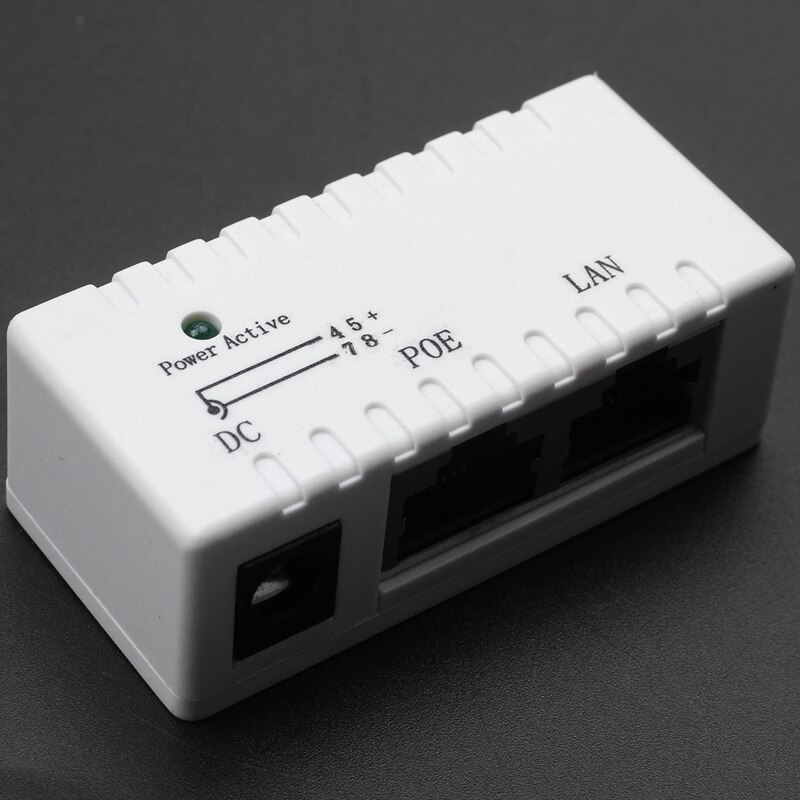 Poe Splitter Poe Injector Rj45 Dc 5.5Mm x 2.1Mm Input Passive Poe Injector Splitter Adapter Connector For Ip Network Camera(Whit