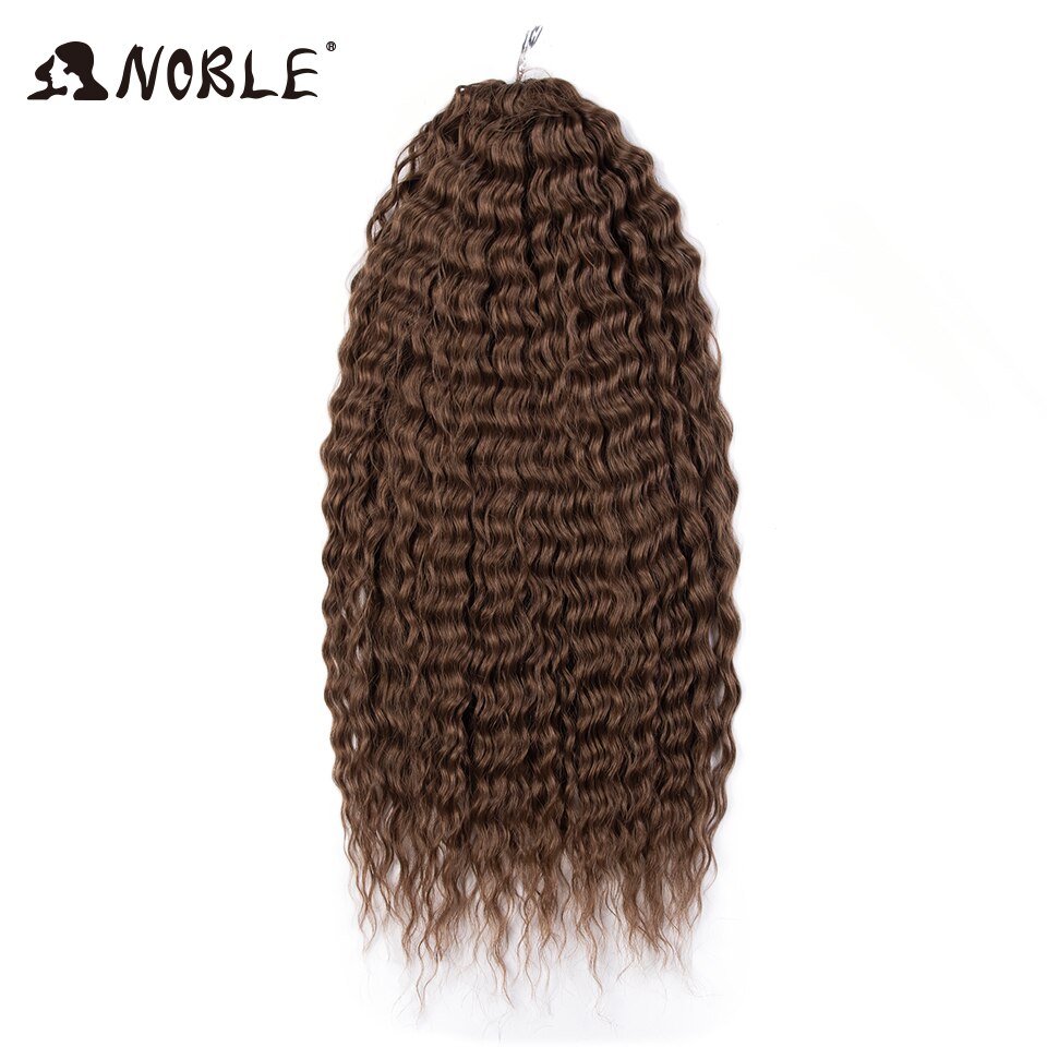 Extensiones de cabello trenzado de onda profunda sintética, pelo rizado de ganchillo, giro de pelo Noble, 24 pulgadas, resistente al calor: #6