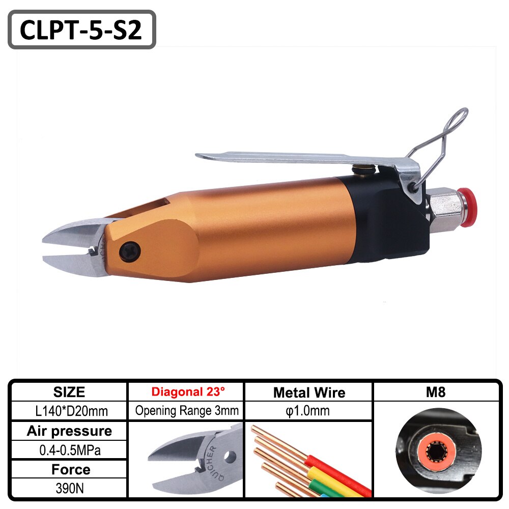 Tijeras neumáticas D20mm 390N, herramientas de corte, cortador de alicates para alambre de Metal, componente electrónico de plástico, pinza de PVC: Diagonal Metal Wire