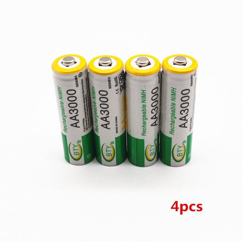 4 Pcs Daweikala Aa 3000 1.2 V Quanlity Oplaadbare Batterij Aa 3000 Mah Ni-Mh 1.2 V Oplaadbare 2A Batterij 3000 +