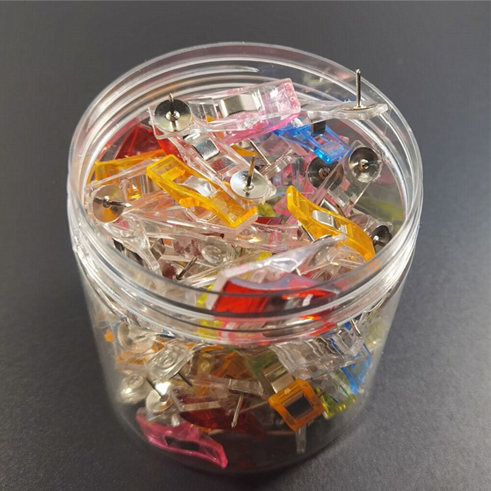 DIY Fastener Transparent Hemming Crocheting Clamps Pack Knitting Fabric Craft Quilt Binding Thumbtack Sewing Clip Accessories