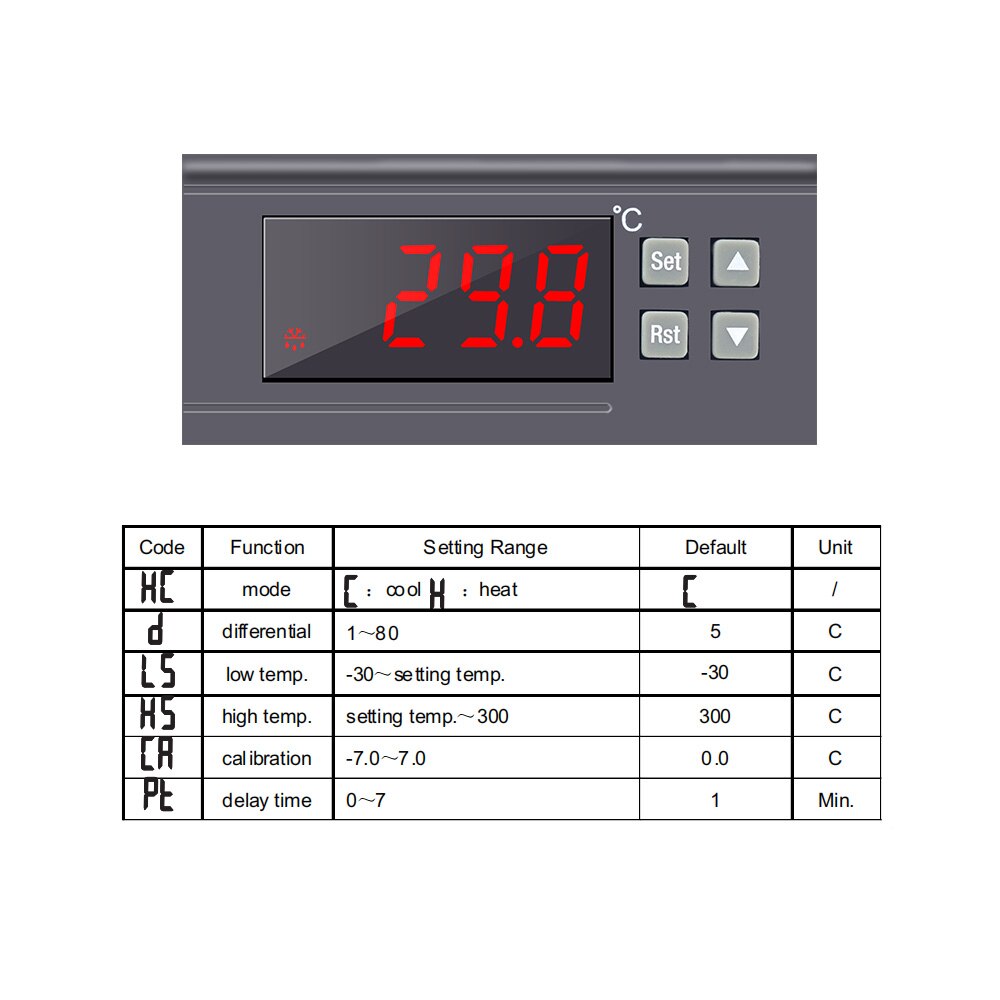 Thermostat 220V 30A -30~300 Celsius Digital Temperature Controller Thermostat Regulator with NTC Sensor Relay Output