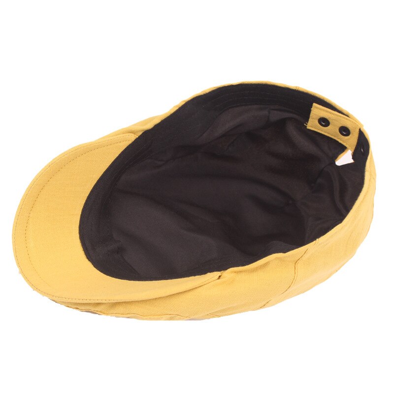 Peaky Blinders-boina clásica de verano para mujer, gorro deportivo francés, color amarillo sólido, plano, para otoño