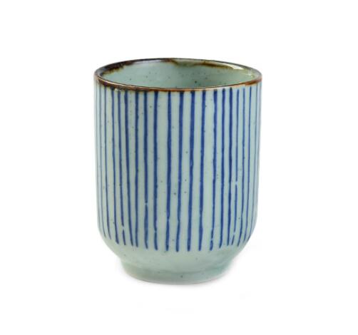 Ceramic soup cup coarse pottery hand painted lattice pattern teacup originality Coffee cup wine cups: D about 150ml