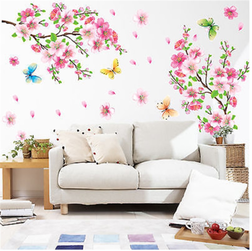 Grote Maat Cherry Blossom bloem Muurstickers Waterdicht woonkamer slaapkamer muurstickers 739 Decors Muurschilderingen poster