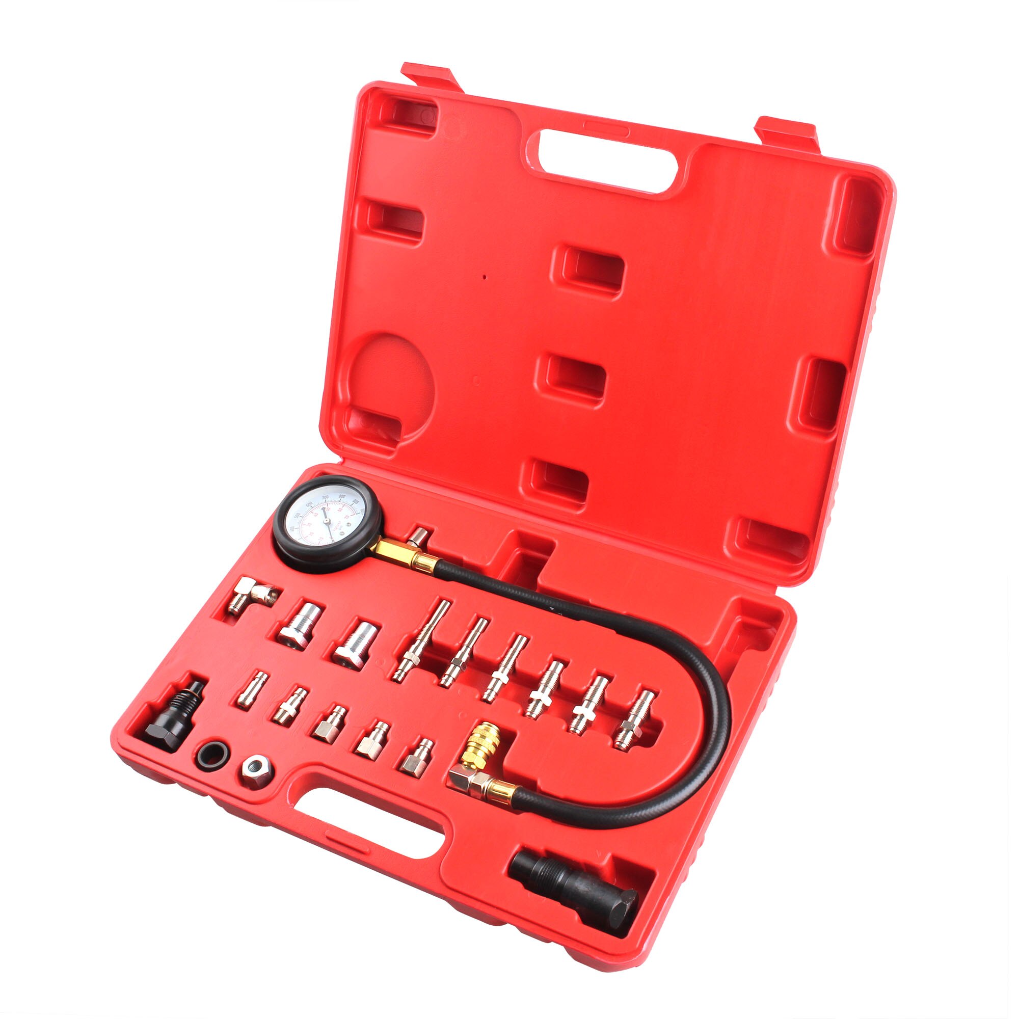 Car Diesel Engine Cylinder Compression Tester Kit 3 inch Pressure Gauge+Adapter Set Fast Connector for Efficient Connection