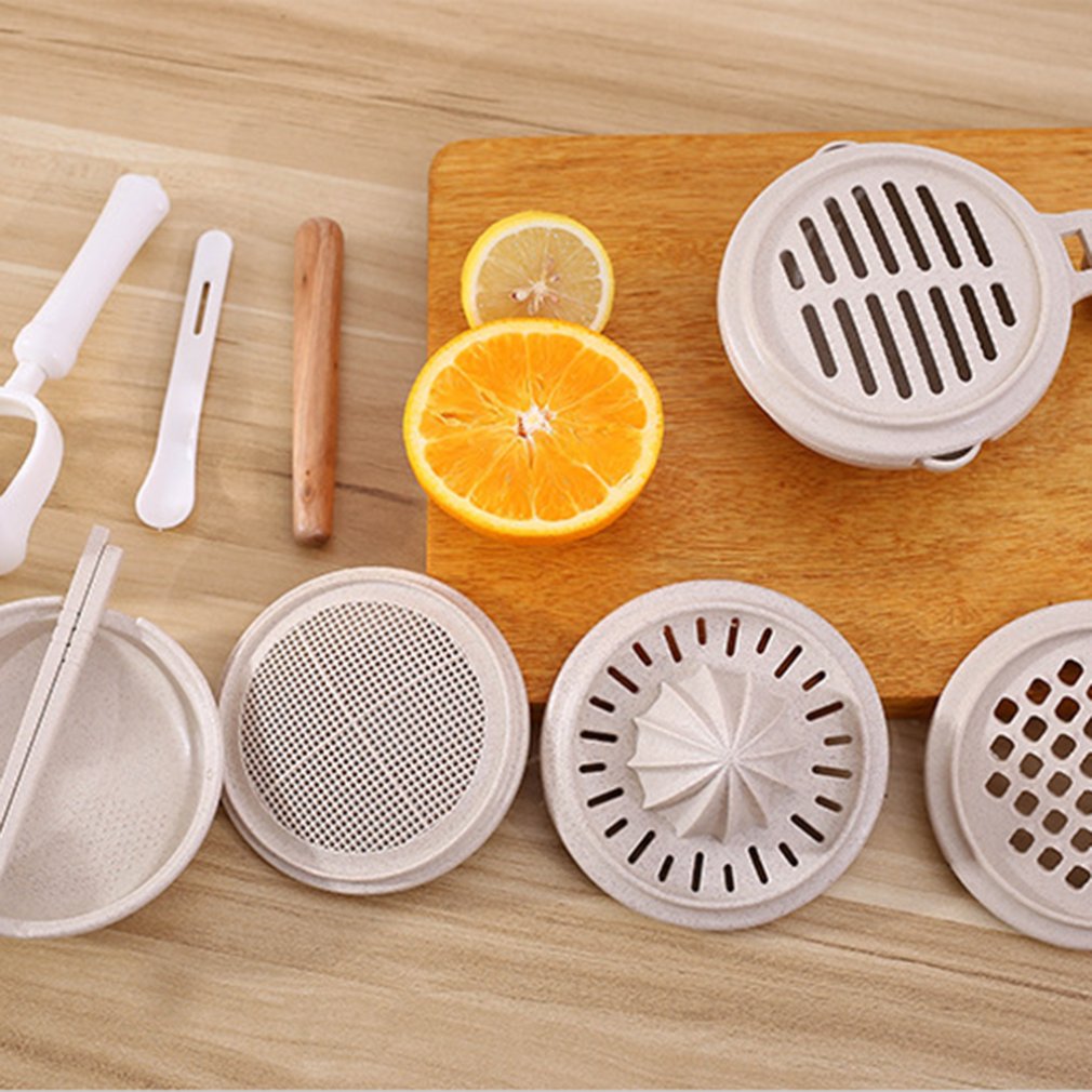 Broyeur manuel d'aliments pour bébés | Paille, broyeur de compléments alimentaires, bol de broyage des aliments pour bébés, ensemble de machines à outils multifonctions