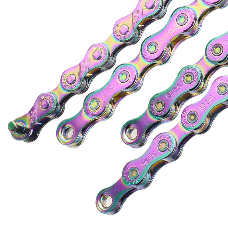 Bicycle Chain 8 9 10 11 Speed Nickel plated Colorful Silver Lightweight Mountain Road Bike MTB Chains Part 116 Links