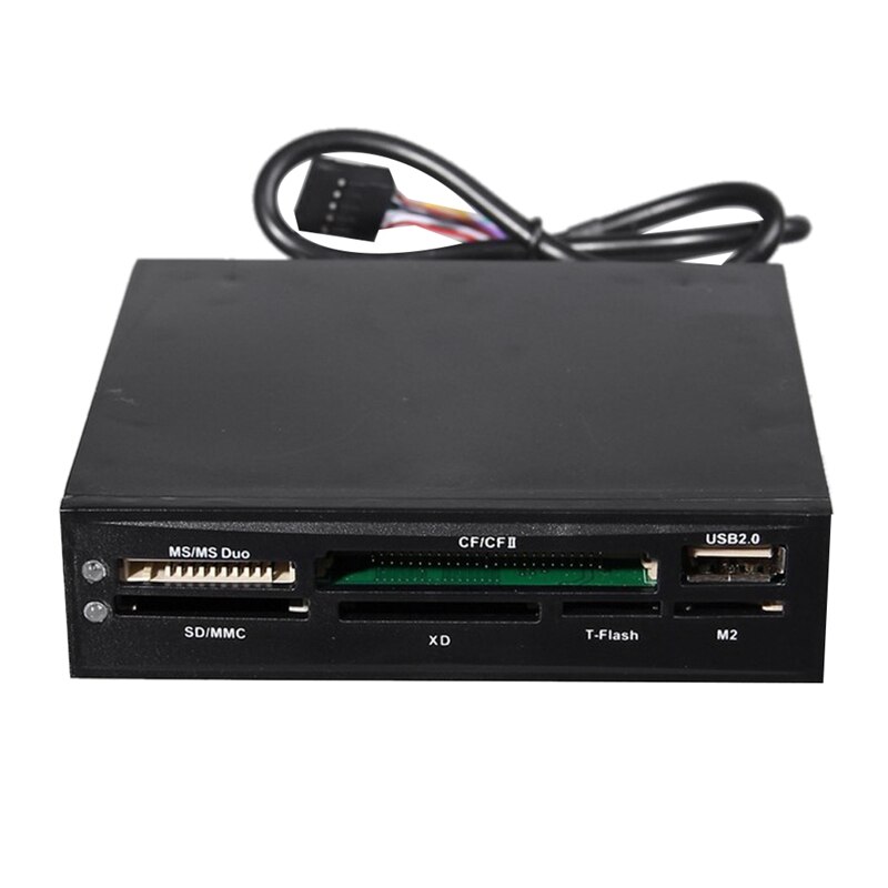 All in 1 Internal Card Reader USB 2.0 3.5 Inch Floppy Bay Front Panel Card Reader USB Flash Memory Card Reader: Default Title