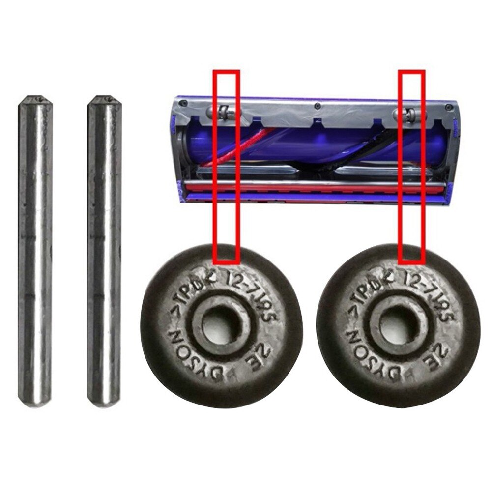 2* motorisierte bürstenköpfe, achsen und rollen, kleine räder für dyson  dc35 dc44 dc45 dc59 dc62 v6 sv03 sv05 sv06 reinigungsaufsätze
