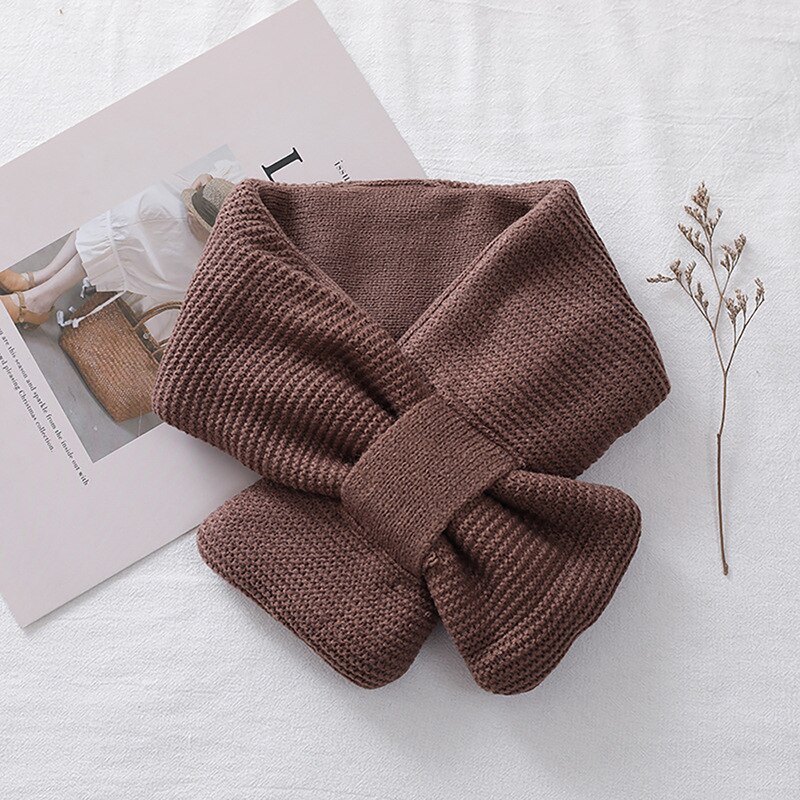 Maat 72*10cm herfst winter monochrome kindersjaal babymeisje jongen gebreide sjaal veelzijdige vrijetijds warme kinderhalssjaal: Donkere koffie