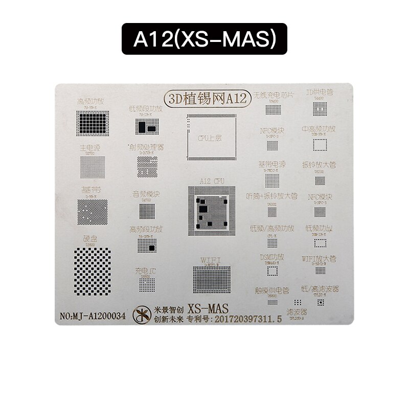 Mijing 3D BGA Reballing Stencils A8 A9 A10 A11 A12 CPU Soldering Repair Tools For iPhone X XS MAX 6 6S 7 8 8PLus BGA reballing