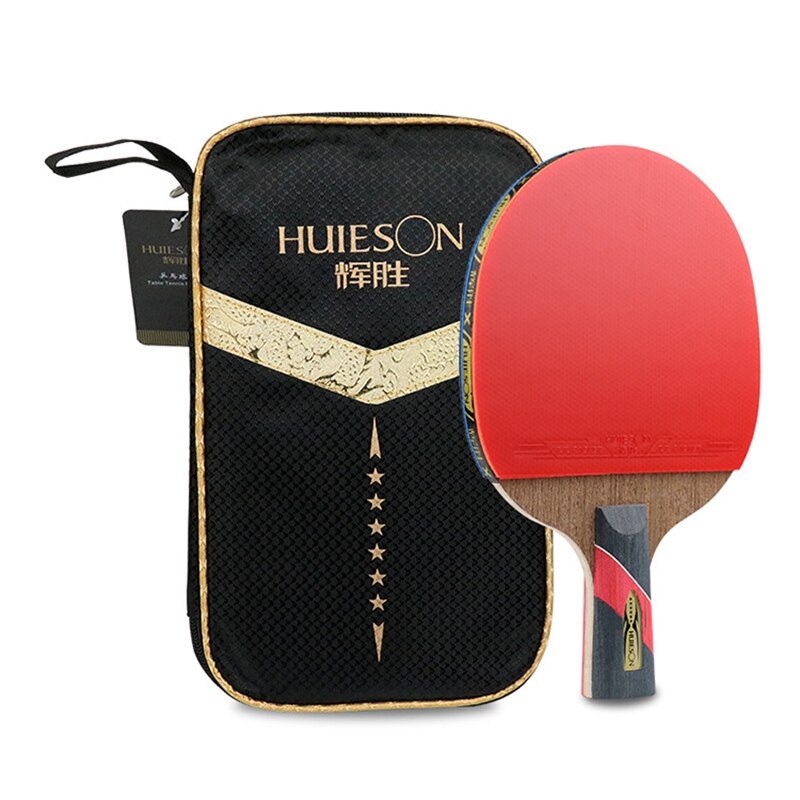 Huieson Super Powerful Ping Pong Racket Bat,6 Star Table Tennis Racket Sticky Pimples: Red