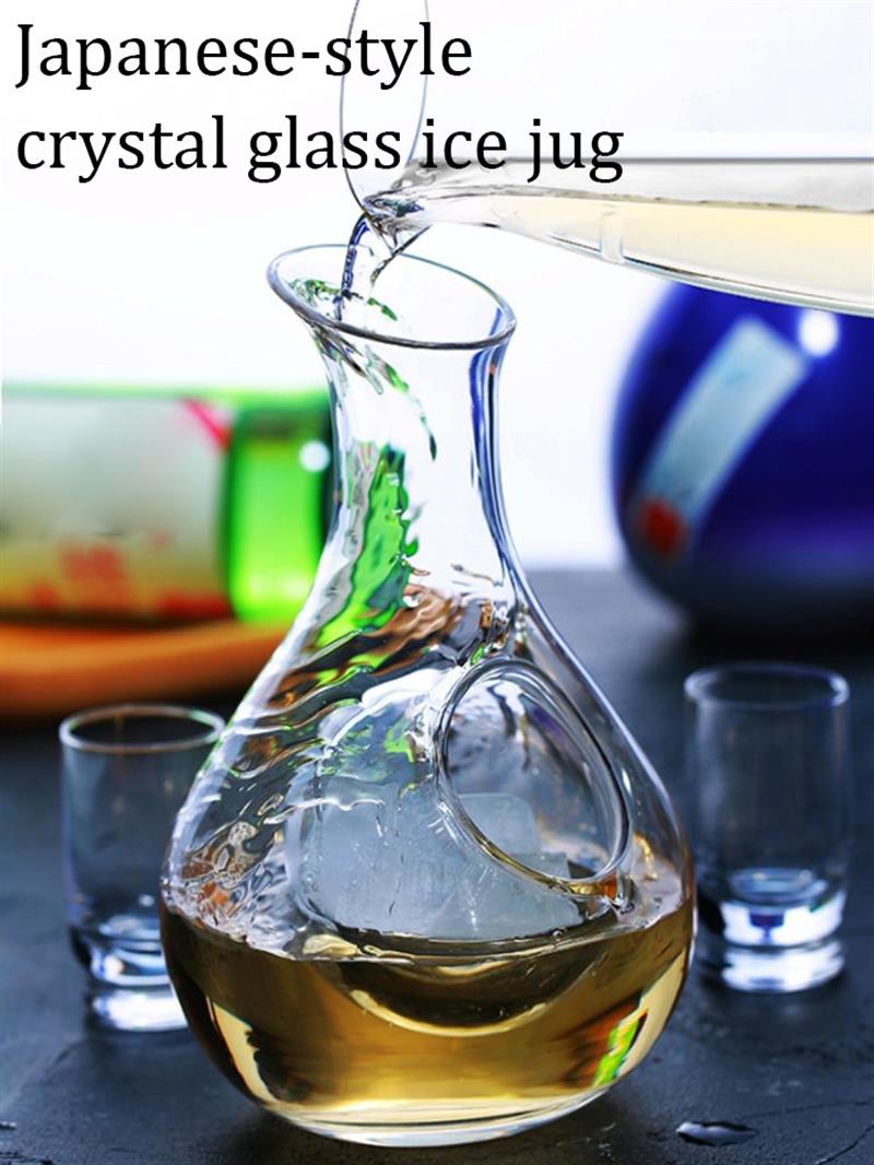 Japanese Cold Sake Glass Decanter Bottle 300ml/385ml Glass Sake Wine Bottle Clear Liquor Glass for Birthday Housewarming