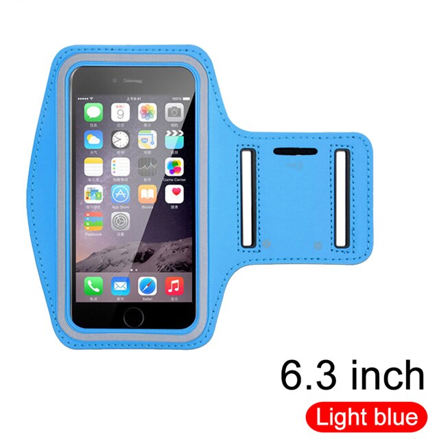 Für Redmi Hinweis 8 6,3 zoll Outdoor-Sport Telefon Cace Für Huawei P30 Lite Gym Lauf Telefon Tasche Arm Band für iPhone 11 6,3 zoll: Light blue