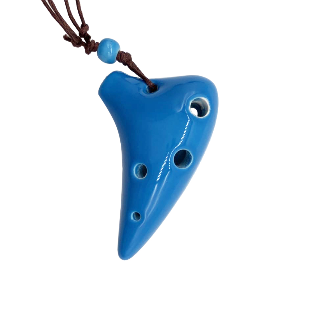 6 Gaten Alto C Keramische Ocarina Submarine Stijl Muziekinstrument Met Lanyard Muziek Score 7 Kleuren Beschikbaar: Light blue