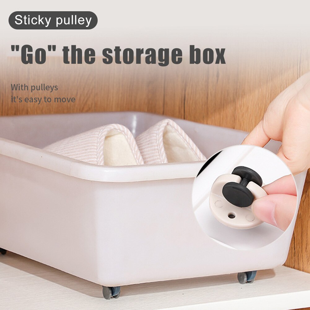Furniture Castors Wheels Storage Box Pulley Scroll Wheel Fixed Castors Adhesive for Garbage Storage Box LAD