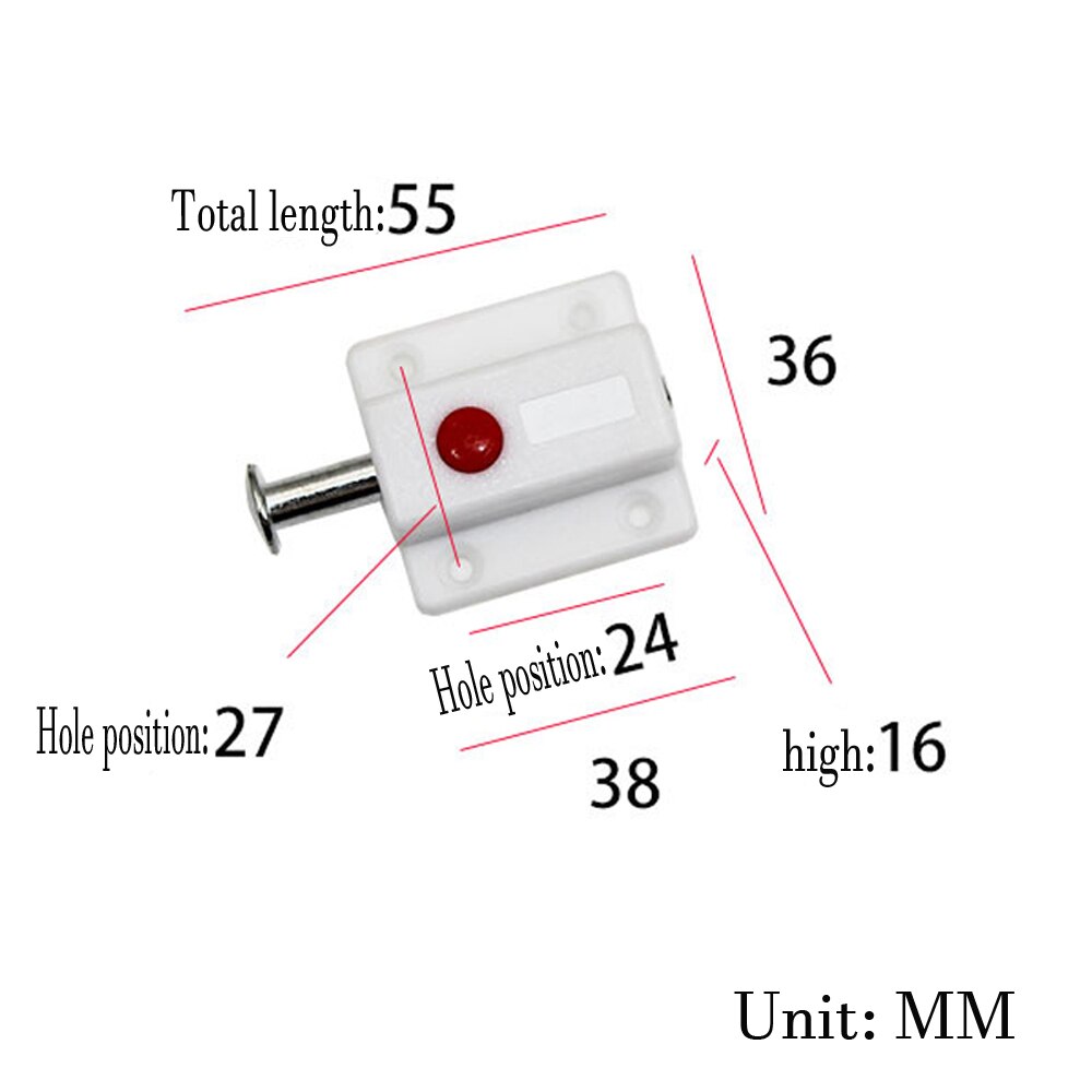 Plastic automatic button lock latch wall door cabinet door light and shade spring latch PP galvanized black and white brown