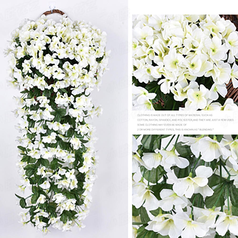 Sztuczna hortensja fioletowa wisząca girlanda z winorośli kryty odkryty dom kwiat ozdobny ślub strona główna balkon dekoracja korytarza