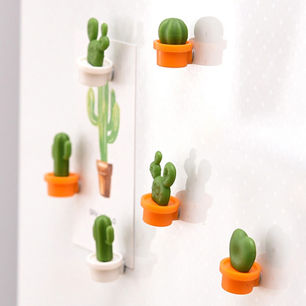 6Pcs Magneten Leuke Vetplant Magneet Knop Cactus Koelkast Bericht Sticker Home Decoratie #50