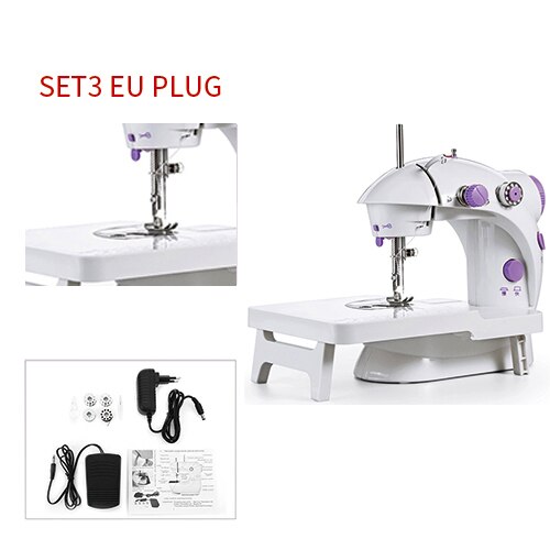mini Macchina Da Cucire 12 Punti di Sutura per Cucire Uso Domestico EU/Spina DEGLI STATI UNITI Multifunzione Doppia Velocità di Doppio Filo Macchina da Cucire: CFGJ424