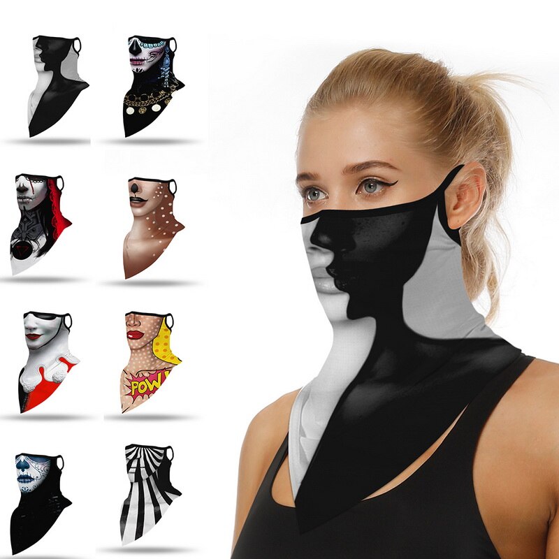 Halloween Clown Print 3D Balaclava Magic Scarf Outdoor Sports Bandanas Ski Fishing Cycling Hiking Mask Neck Scarf