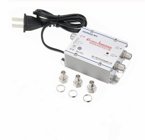 1 in 2 ut catv wire tv splitter förstärkare digital tv antenn signal booster amplificador señal hdtv interiör kabel förstärkare: Us-adapter