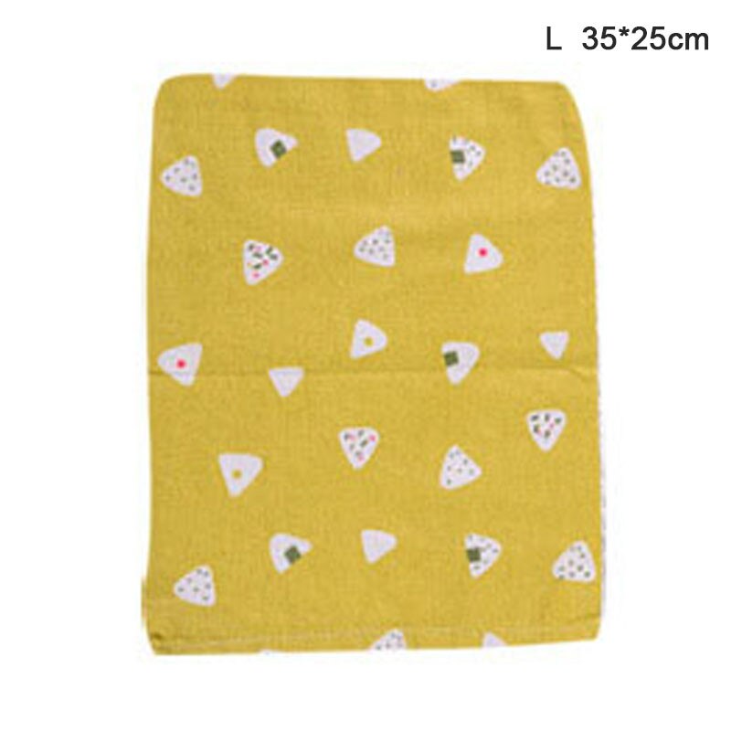 1pc Casual Women Cotton Drawstring Shopping Bag Eco Reusable Folding Grocery Cloth Underwear Pouch Case Travel Home Storage Bag: Yellow-L