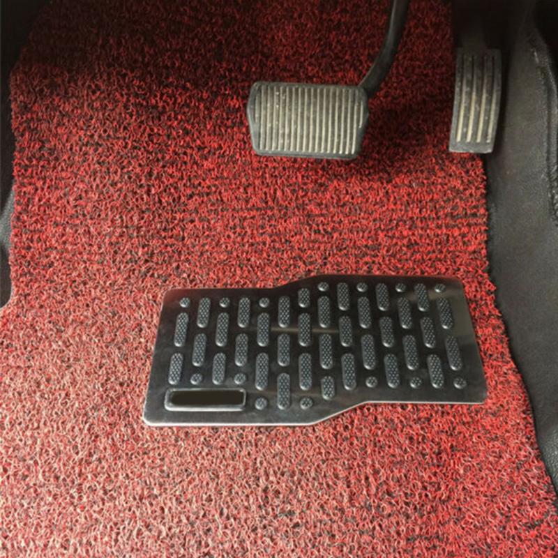 Tapis de sol antidérapant Auto plaque d'acier inoxydable panneau de coup de pied repose-pieds