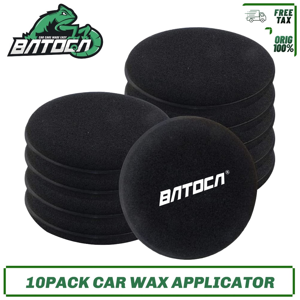 Batoca 10 Stks/partij Wax Applicator Pad Car Wax Applicator Schuim Spons Auto Polijsten Pad Set Brengen En Verwijderen Wax Buffing pad