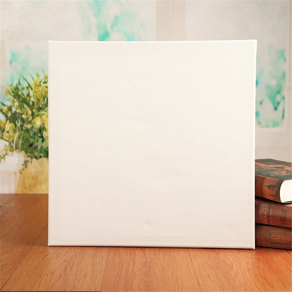 1 ud. Marco de madera de algodón pintura al óleo lienzo blanco en blanco Placa de pintura cuadrada Marco de tablero de madera manualidades DIY suministros de arte Escolar