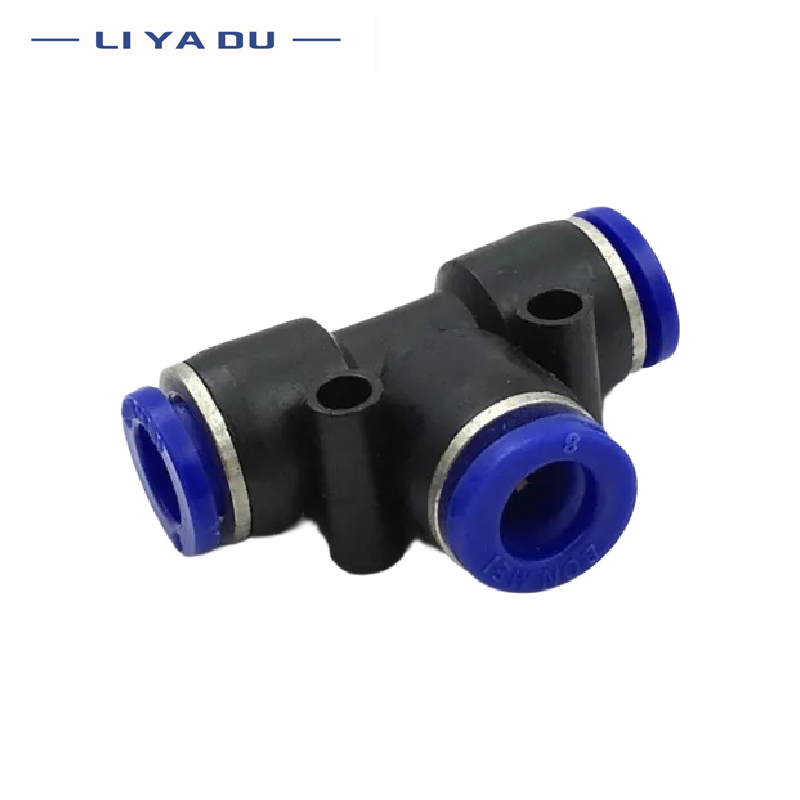 Conector de tubo neumático de 3 vías, accesorio de liberación rápida, serie PY PE, T en forma de Y, 4, 6, 8, 10, 12, 16mm, 1/5/10 piezas