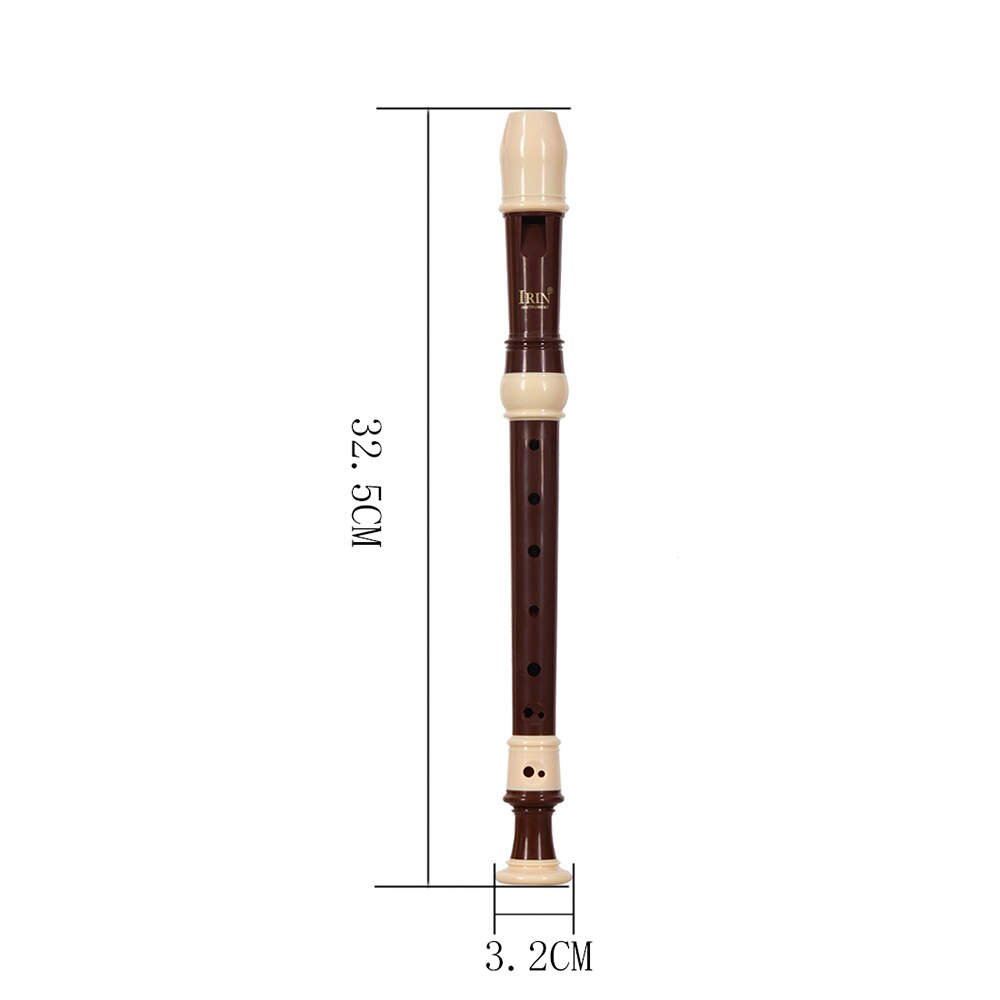 IRIN ABS Altblockflöte - 8-Loch Barockstil - C-Ton - Abnehmbar mit Fingerstütze & Tasche
