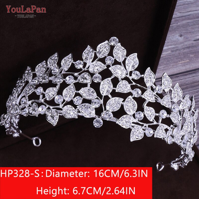 TOPQUEEN HP326 Zirkonia Hochzeit Tiara für Braut-Prinzessin Tiara Stirnband Braut Krone Braut Haar Zubehör für Frauen Tiara: HP328-S