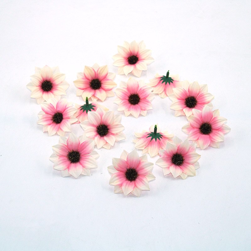 20 stykker kunstige blomster 6 cm silkerose blomster til familie bryllup dekoration krans scrapbog håndværk blomst diy: 12