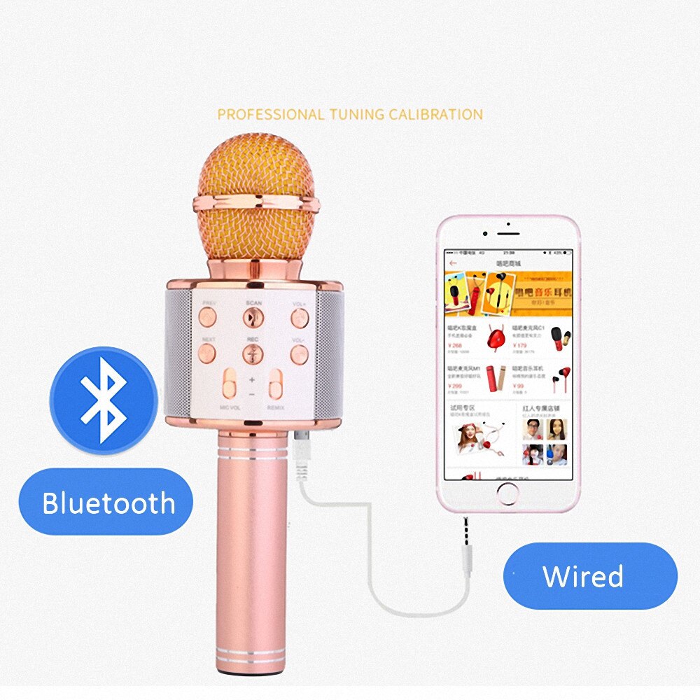 Ws858 Professionele Draadloze Karaoke Microfoon Luidspreker Condensor Microfono Met Bag Bluetooth Radio Studio Record Mic Pk Ws-858