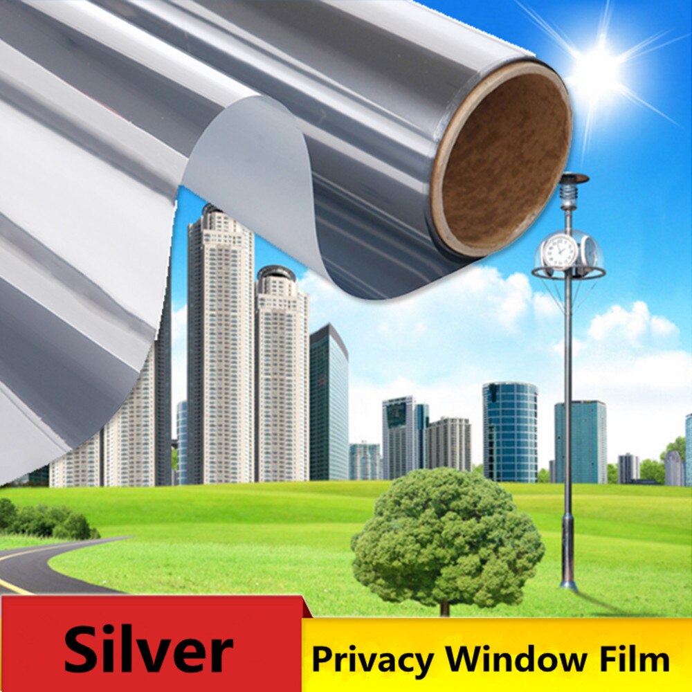 Sunice 1*3m solfarvetone envejssyn privatlivsbeskyttelse film reflekterende spejlet solfarvet sølvfarvetone klistermærke