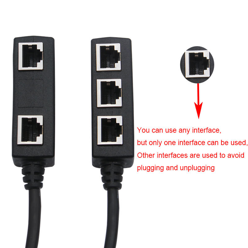 RJ45 Ethernet Cable Splitter RJ45 1 to 2 / 1 to 3/4 Ways Splitter Connector Network Adapter Cat5 Cat6 Cat7 LAN Ethernet Cable