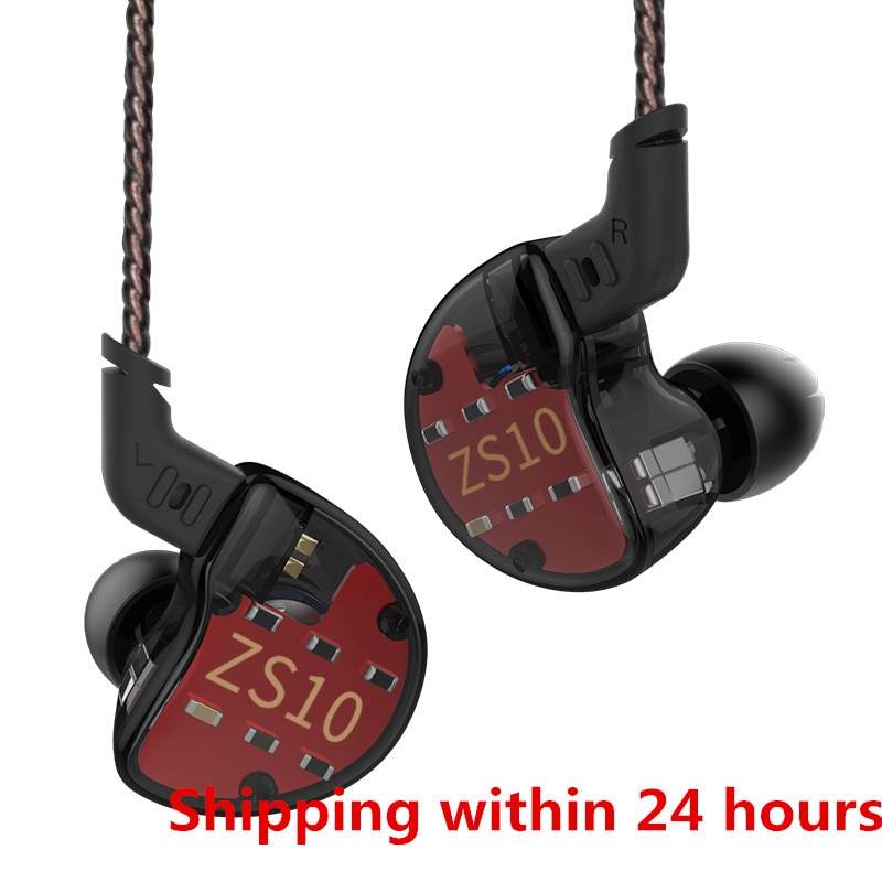 KZ ZS10 4BA+1DD Hybrid In Ear Earphone HiFi Earphone Earplug Headset Earbud Noise Cancelling DJ Earphone AS10 ZST