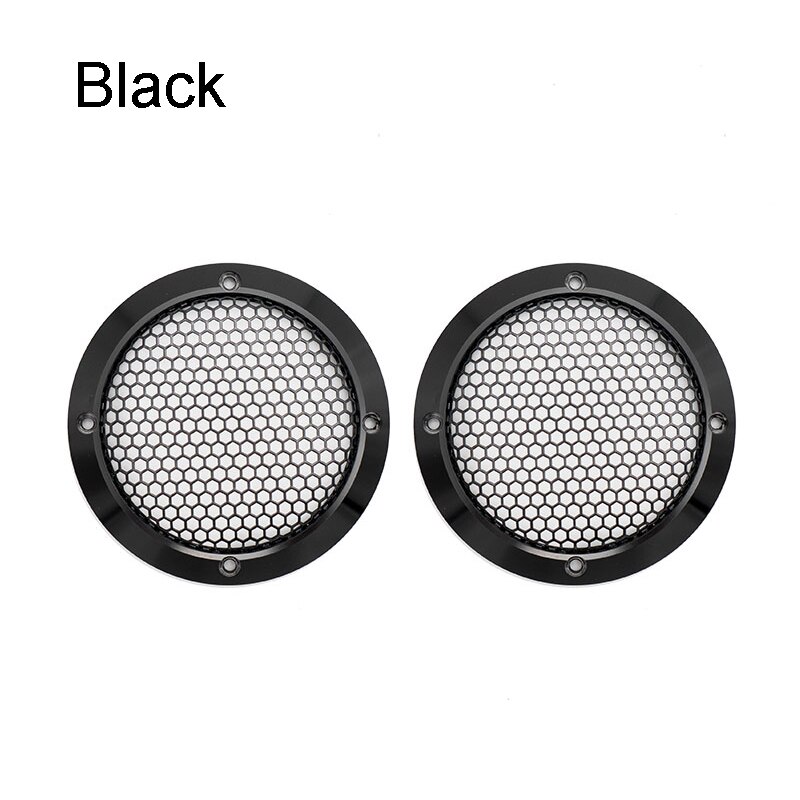 2 STUKS 3.5 "Auto Speakers Aluminium Mesh Cover 3.5 Inch Midrange Speaker Grill Aluminium Speakers Cover Metalen Bescherming Beschermende: Black