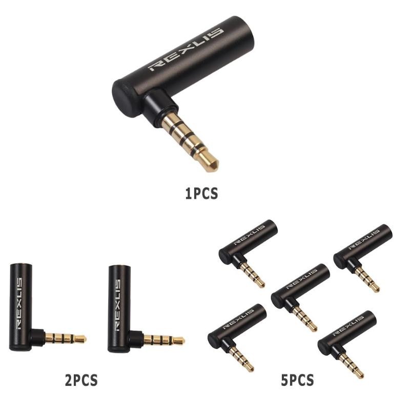 90 Degree Right Angled 3.5mm Male to Female Adapter Connector Stereo Plug