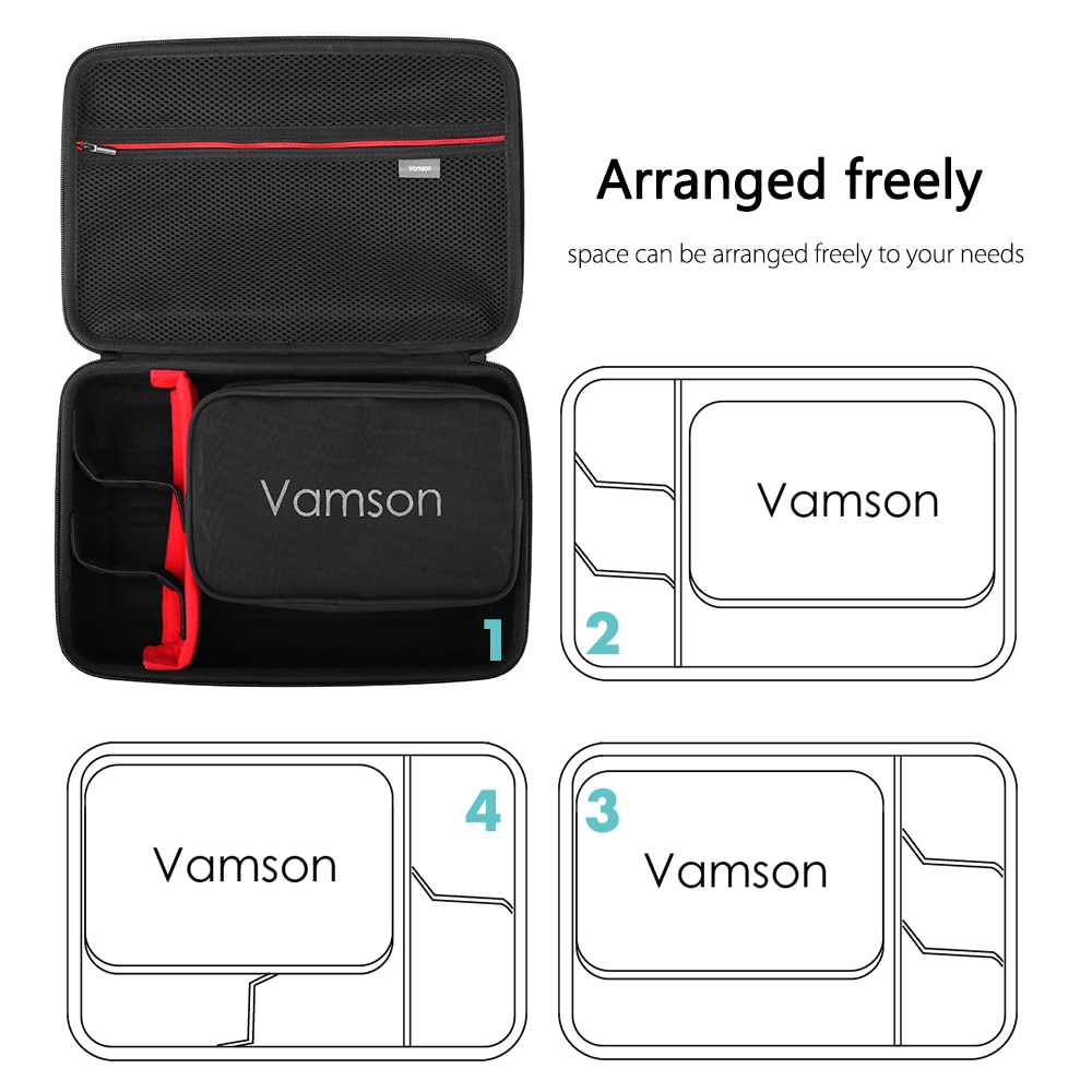 Vamson for Go pro Accessories Kits Bag for Gopro Hero 8 Black 7 6 5 Waterproof Case PU for DJI Yi Hard Shell Storage box VP808