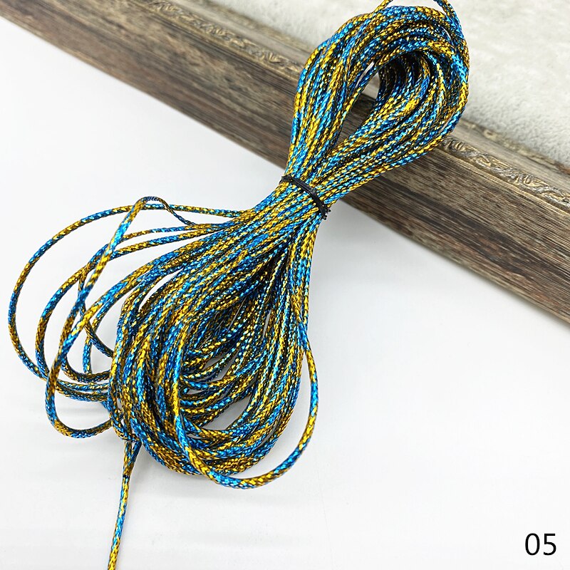 Ficelle dorée de 10 yards, ruban pour emballage de mariage et noël, corde décorative pour bricolage artisanal, fournitures de fête: 05