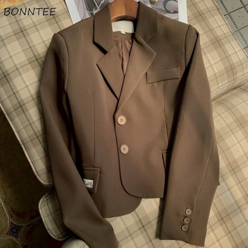 Blazer de Style Streetwear coréen pour femmes, vêtements minimalistes de base, loisirs à manches longues, printemps, nouvelle tendance