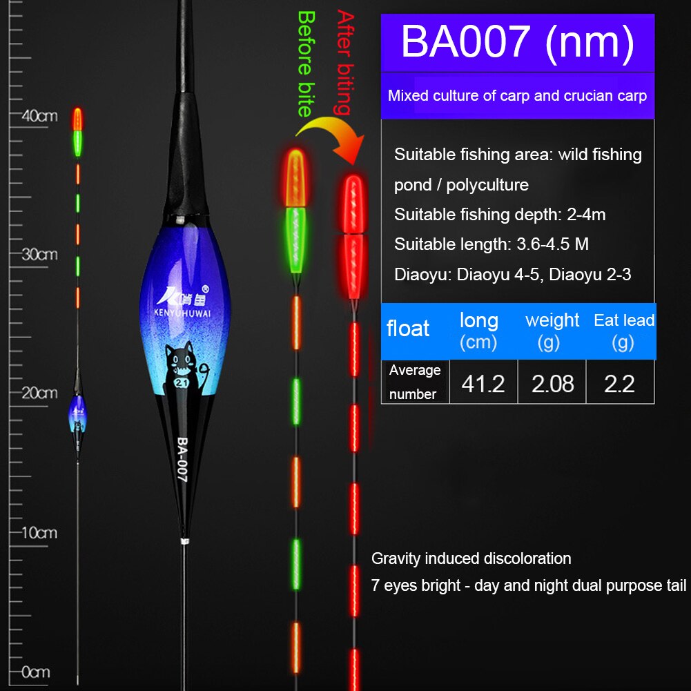Smart Fishing LED Light Floats Night Gravity Sensing Fish Bait Electronic Fishing Tackle Accessories: 007