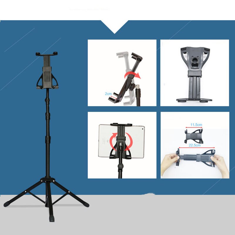Tripod Rotation Tablet Holder Stand for Ipad Air Mini 2 3 4 Tablet Mount 7-13 Inch Tripod Stand for IPAD Pro 12.9 Samsung Xiaomi