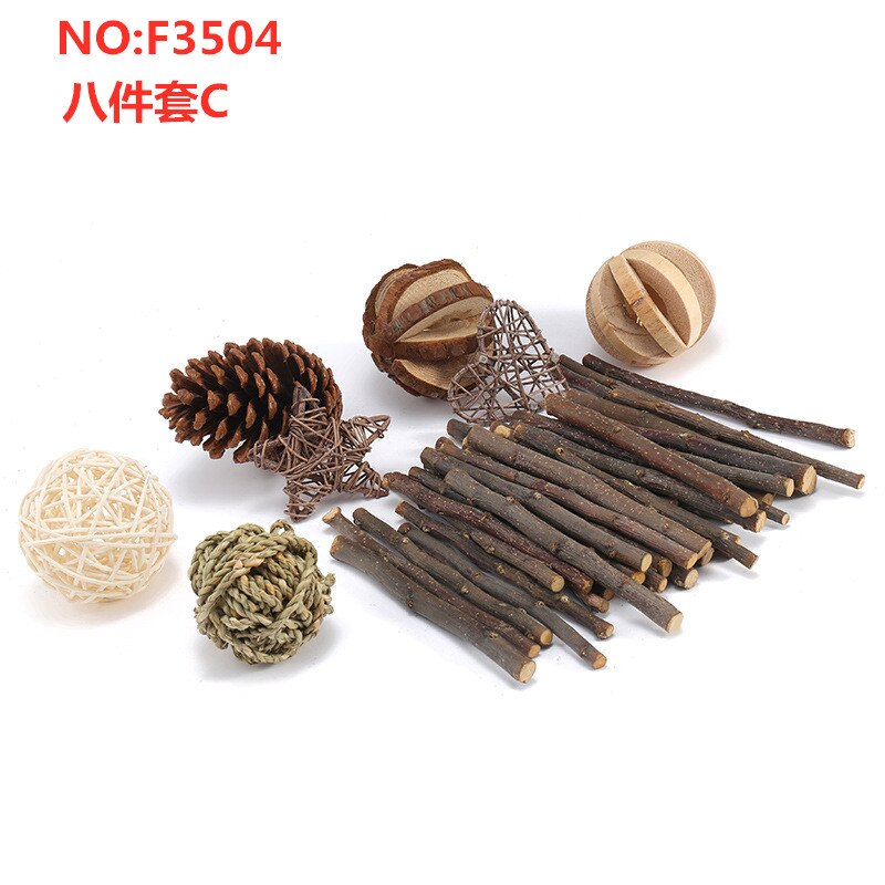 10PCS Hamster Chew Toy Set,Rat Toys Natural Pine Wood,Gerbil,Hamster,Chinchilla&#39;s Favorite Chewing Toy,Toys Accessories: 7PCS 200PC NO 3504