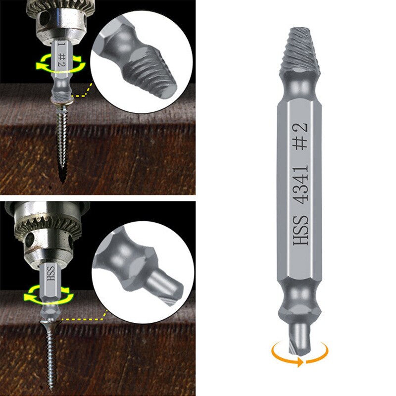 1pcs Damaged Screw Extractor Drill Bit Stripped Broken Screw Bolt Remover Extractor Easily Take Out Demolition Tools Woodworking